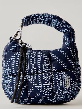 Free People Movement ~ Navy Chevron Stitch Quilted Micro Pouch